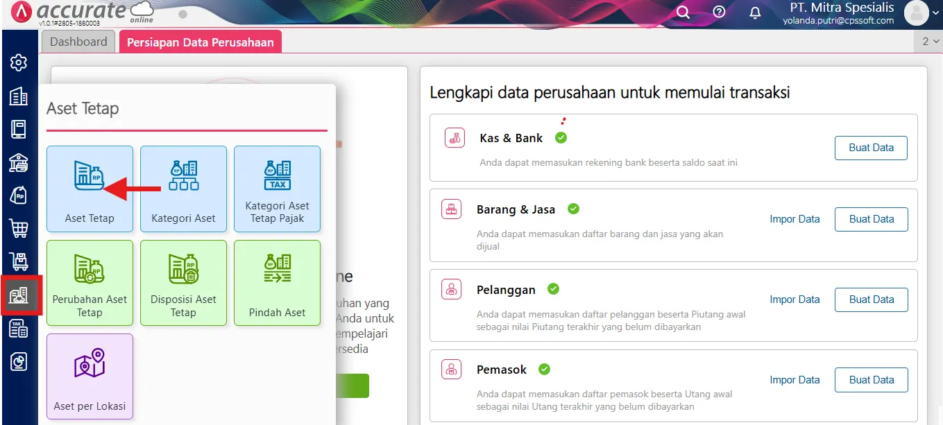 9 Mencatat pembelian aset tetap melalui Faktur Pembelian